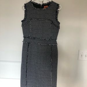 Tory Burch Black/Navy Mid-Length Work/Office Dress